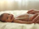 Mother measuring her child's length for the baby height chart by month