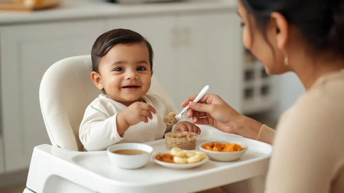 Baby weight gain foods 6-12 months with healthy Indian baby meal