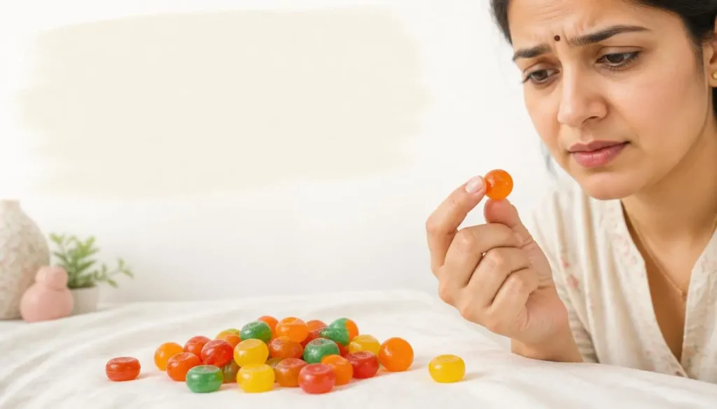 Poppins candy side effects — colourful hard candies