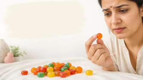 Poppins candy side effects — colourful hard candies