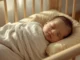 Safe sleep environment for a newborn showing an empty crib without a mustard seed pillow